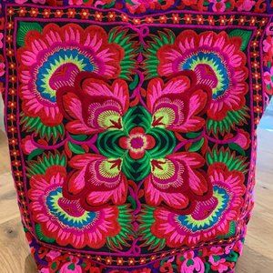 Pink Thai Boho Shoulder Tote